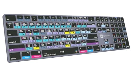 Logickeyboard Wireless Backlit 'Titan' Designed for Editing in Blackmagic's Davinci Resolve • p/n LKB-RESB-TM-US