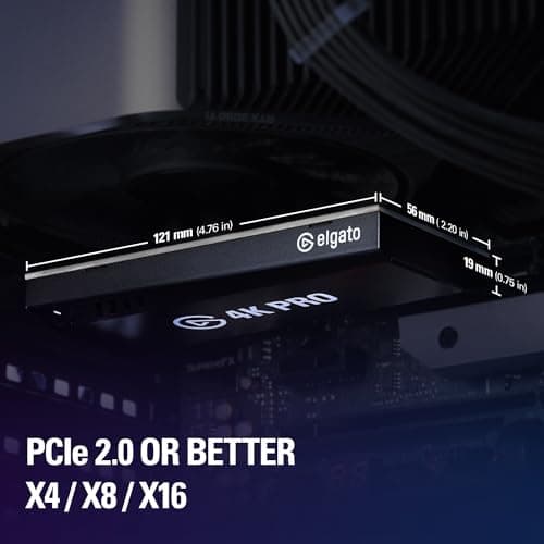 Elgato 4K Pro, Internal Capture Card: 8K60 Passthrough/4K60 HDR10 with Ultra-Low Latency on PS5 Pro, Xbox Series S, Nintendo Switch 2, for Streaming & Recording, Works with PC and Dual PC Setups