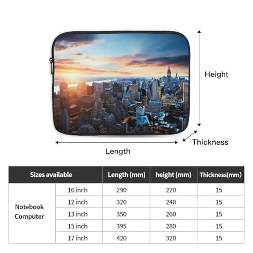 Laptop Case Sleeve New York City Skyline Laptop Bag Computer Carrying Case 12 Inch Laptop Protective Notebook Case Cover