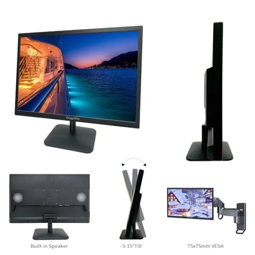 19 Inch Touchscreen Monitor HD 1440x900P, Built-in Speakers, VESA, TN Panel Desktop PC Touch Screen Monitor with HDMI & VGA & Type-B Ports, Low-blue Light Computer Touch Display, 60Hz, Black