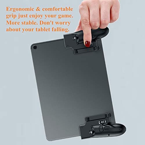 PUBG Controller for iPad, 4 Triggers [6 Finger Operation] Sensitive Shoot Aim Trigger Gamepad Grip, Support 9.7-12.9 inch iPad & Tablet (Thickness < 10mm)