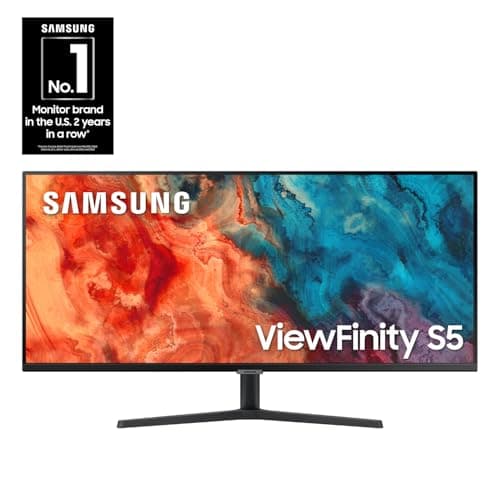 SAMSUNG 34" ViewFinity S50GC Series Ultrawide QHD Monitor, 100Hz, 5ms, HDR10, AMD FreeSync, Ultrawide Screen, Eye Care, Thin Bezels, PIP, PBP, LS34C50DGANXZA, 2023, Black