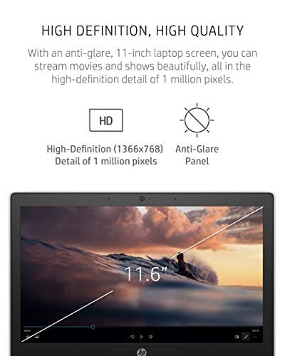 HP Chromebook 11-inch Laptop - Up to 15 Hour Battery Life - MediaTek - MT8183 - 4 GB RAM - 32 GB eMMC Storage - 11.6-inch HD Display - with Chrome OS™ - (11a-na0021nr, 2020 model, Snow White)