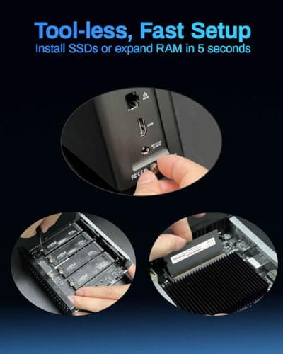 TERRAMASTER F4 SSD NAS Storage - 4Bay All SSD NAS Server N95 QuadCore CPU, 8GB DDR5 RAM, 5GbE Port, Palm-Sized High-Performance Network Attached Storage (Diskless)
