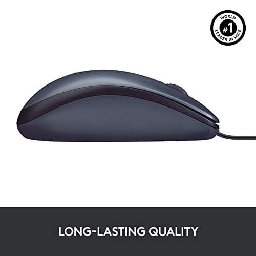 Logitech B100 Wired Mouse for Computer and Laptop, USB Corded Mouse, Right or Left Hand Use - Black