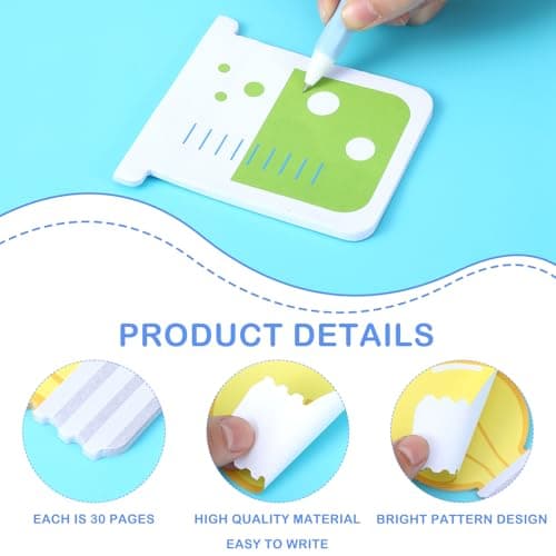 18 Pack Funny Science Sticky Notes, Cute Chemistry Note Pad Essentials Teacher Student Gifts Stationary Sticky Notepad Self Stick Memo Novelty Laboratory Notes for Lab School Supplies
