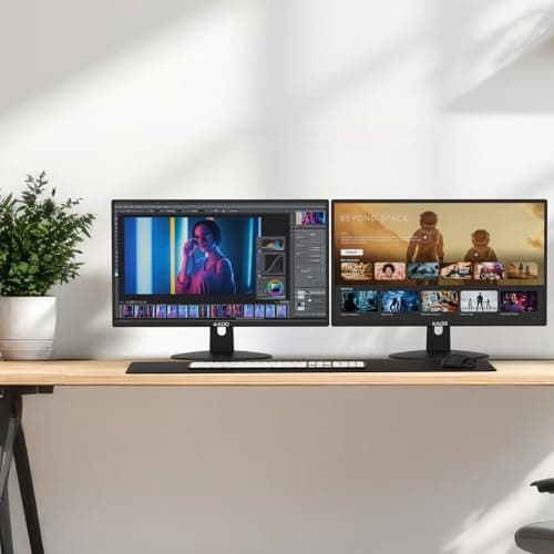 Kado Dual Monitor Setup - 2-Pack 22" 1920x1080 Computer Monitor 75Hz VESA Mount HDMI Office Gaming Hybrid Built-in Speakers (E22 Dual Series)