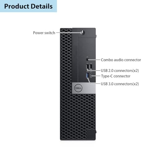 Dell Optiplex 7050 SFF PC Desktop Computer Set, 24" FHD Monitor, RGB Speaker, Intel Core i5-6th 3.2GHz Up to 3.6GHz, 512GB SSD, 16GB RAM, RGB Keyboard, Mouse, DP Cable, Win 10 Pro(Renewed)