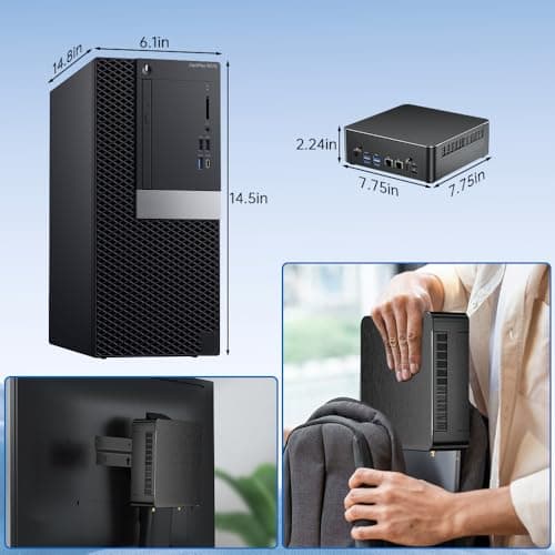 Thdeukoty Mini PC with Core i9-9880H 2.3 up to 4.8GHz, 32G DDR4 1T SSD, Windows 11 Pro Desktop Computer, DP*1, HDMI*2 Support Triple Display, WiFi6E/BT5.3, VESA, Optical, Dual 2.5G LAN