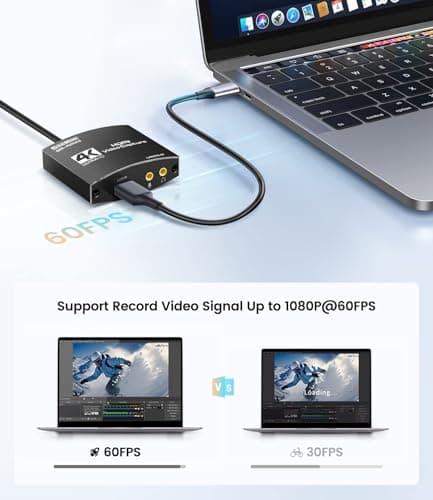 Capture Card for Streaming, HDMI to USB3.0 1080P 60FPS Audio Video Adapter, with 4K HDMI Loop-Out, for Recording/Streaming, Compatible with Nintendo Switch/Xbox/PS5/OBS/Camera/PC/Laptop