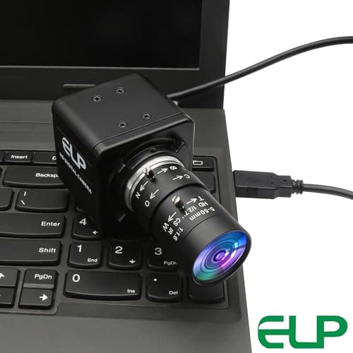 ELP Global Shutter USB Webcam - 1080P 90fps, Manual Zoom, Variable Focus, AR0234 Close-up Camera for Laptop