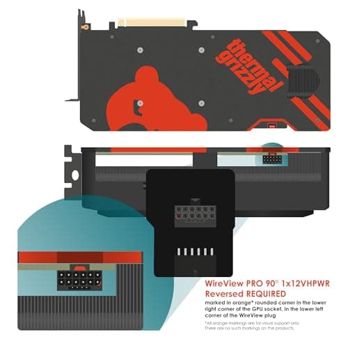 Thermal Grizzly WireView Pro GPU 90° - 1x12VHPWR 90° Reversed - Advanced Power Meter for Graphics Cards - OLED Display - Temperature Sensors - Monitoring Tool - Made in Germany