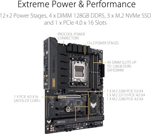 MICRO CENTER AMD Ryzen 7 7700X Desktop CPU Processorwith ASUS TUF Gaming B650-PLUS WiFi DDR5 PCIe 5.0 ATX Gaming Motherboard