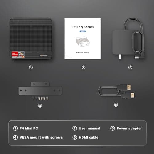 P4 Light Gaming Mini PC, Ryzen 7 5825U, 32GB RAM 1TB SSD, 11 Pro Triple 4K 60HZ Displays Desktop Computers, Support PS3 Emulator Micro PC, HDMI+DP+Type-C, WiFi 6E, BT5.2, Dual 2.5GbE LAN