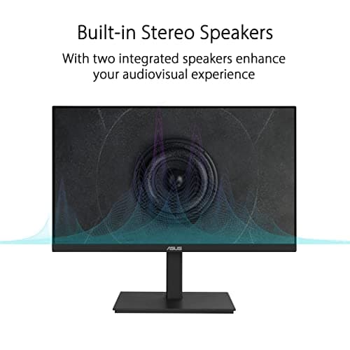 ASUS 23.8” 1080P Docking Monitor (VA24ECPSN) - Full HD, IPS, 75Hz, Adaptive-Sync, Speakers, Eye Care, Low Blue Light, Flicker Free, USB-C, RJ45, HDMI, Frameless, Height Adjustment, VESA Wall Mountable