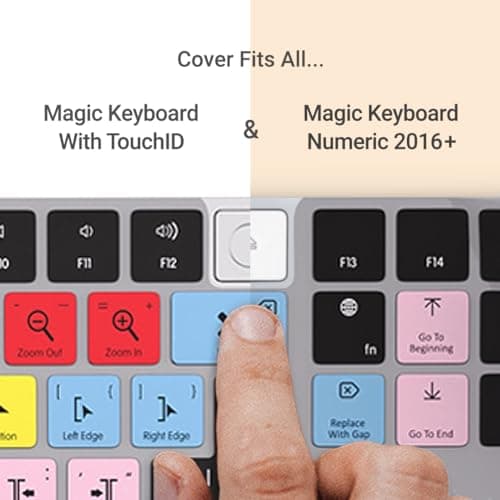 Keyboard Cover for Davinci Resolve - Compatible with Apple Magic Numeric Keyboard with and WithoutTouchID - Editors Keys