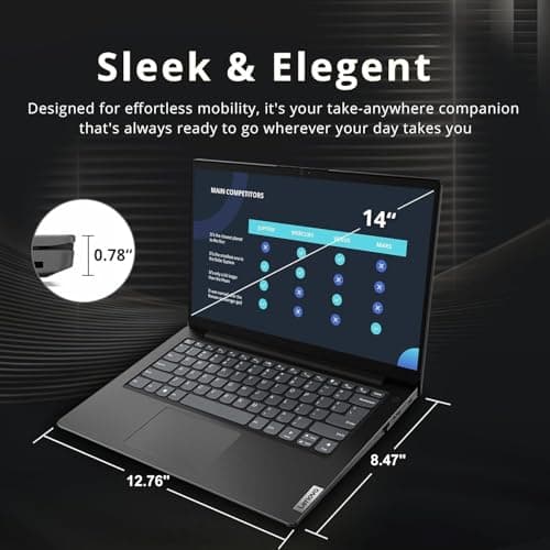 Lenovo V14 Gen 4 Business Laptop (14" FHD Anti-Glare, Intel 10-Core i7-13620H, 40GB RAM, 1TB SSD), Webcam with Privacy Shutter, Ethernet, Wi-Fi 6, HDMI, Bluetooth, Win 11 Pro w/ Copilot, Black