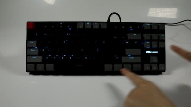MageGee 75% Mechanical Gaming Keyboard, Red Switch, LED Blue Backlit, 87 Keys Compact TKL Wired Computer Keyboards for Windows Laptop PC Gamer - Black/Grey
