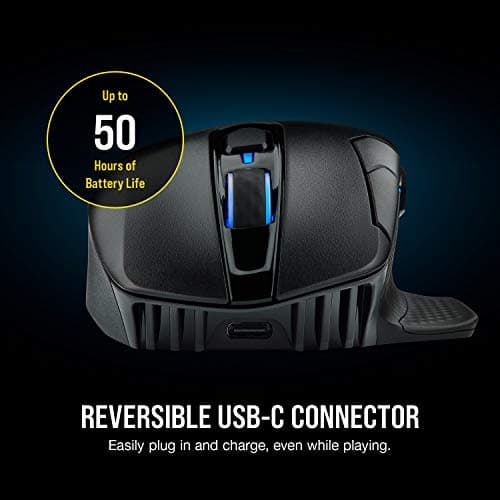 Corsair Dark Core RGB Pro, Wireless FPS/MOBA Gaming optical Mouse with SLIPSTREAM Technology, Black, Backlit RGB LED, 18000 DPI, Optical,CH-9315411-NA