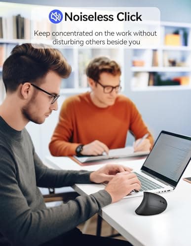 TECKNET Ergonomic Mouse Wireless, Rechargeable Mouse Wireless Silent for Carpal Tunnel Right Hand, 2.4GHz USB Vertical Mouse Wireless for Laptop, 5 Adjustable 4800 DPI, Computer, MacBook, Desktop