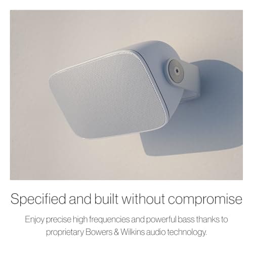Bowers & Wilkins AM-1 Architectural Monitor Weather-Resistant Loudspeaker for Patio, Garden, or Poolside, 1" Aluminum-Dome Tweeter, 5" Glassfibre Cone Midrange & Auxiliary Bass Radiator (Pair, Black)