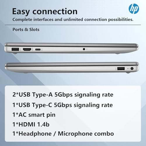 HP Essential 255 G10 Entry Business Laptop, 15.6" FHD Anti-Glare Display, AMD Ryzen 5 7530U, Radeon Graphics, 32GB RAM, 1TB SSD, Wi-Fi 6, USB-C, HDMI, Webcam, Fast Charging, Windows 11 Pro, Silver
