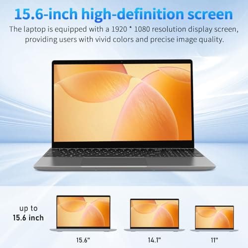15.6'' Laptop Computer,1080P FHD Display,8GB RAM,512GB SSD, Intel N5095 CPU Business Laptop,Numeric Keypad,Backlit Keyboard,Fingerprint Unlock,SD Card Reader,Webcam, 5GWiFi, HDMI,Silver