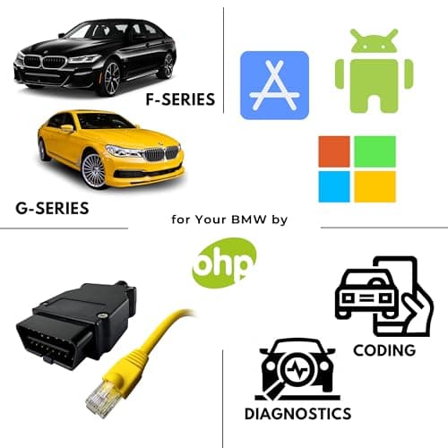OHP ENET Bimmercode OBD2 Cable for BMW F- Series Coding | E SYS ISTA+ ICOM Bootmod3 Bimmerlink OBD | Heavy Duty Cable