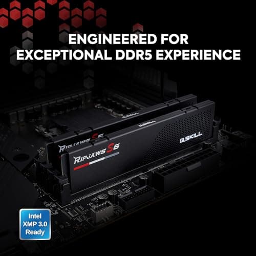 G.SKILL Ripjaws S5 Series (Intel XMP 3.0) DDR5 RAM 64GB (2x32GB) 5600MT/s CL30-36-36-89 1.25V Desktop Computer Memory UDIMM - Matte Black (F5-5600J3036D32GA2-RS5K)