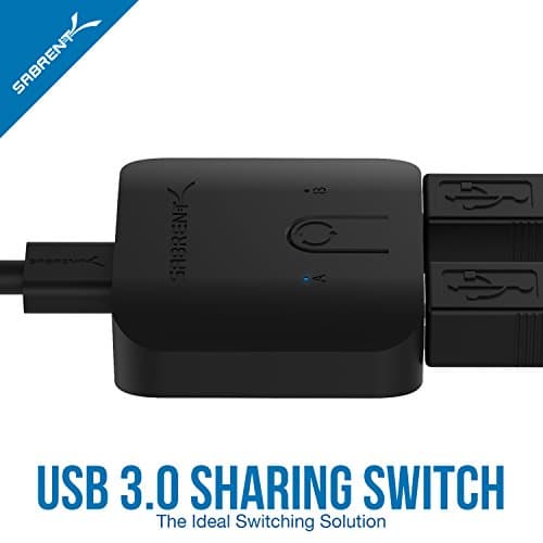 SABRENT USB 3.0 Sharing Switch for Multiple Computers and Peripherals LED Device Indicators (USB-SW30) Black