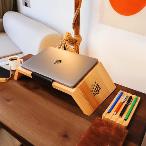 Personalized Wooden Desk Organizer for Trader, Trading Room Decor, Desk Decor, Custom Laptop Stand, Investor Gift, Entrepreneur Gift, Crypto