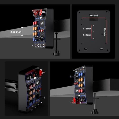 PXN Farm Simulation Controller - CB1 Sim Racing Button Box for Sim Wheel and Racing Wheel, with Adjustable Clamp and Spinner Knob, APP, for American Truck and Farm Simulation Gaming for PC Only