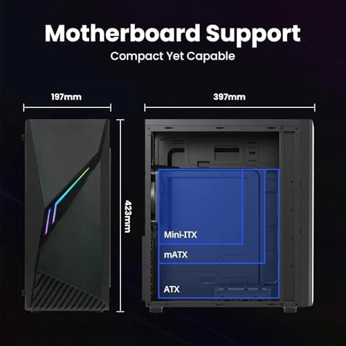 Zalman Raven ATX Mid Tower PC Case - RGB Lighting Strip, Full Tinted Tempered Glass Side Panel, 1 x Pre-Installed 120mm Fan, USB 3.0, Desktop Gaming Computer Case