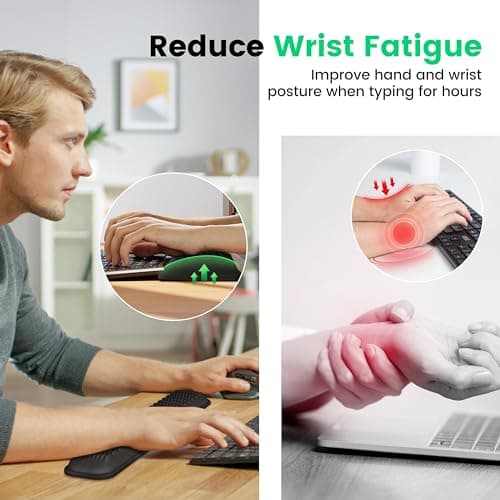 MEKASS Keyboard Wrist Rest, Soft Memory Foam Wrist Support for Keyboard, Keyboard Hand Rest Pad for Wrist Pain Relief, Keyboard Wrist Guard for Long Hours of Work, Gaming, Studying（Classic Black）
