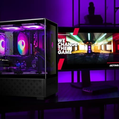 LXZ Desktop PC AMD Ryzen 7-5700G 8 core 3.9GHz, 16G DDR4 RAM, 512GB NVME SSD, Tower Computer with 400W Power Supply for Home and Office (Black)