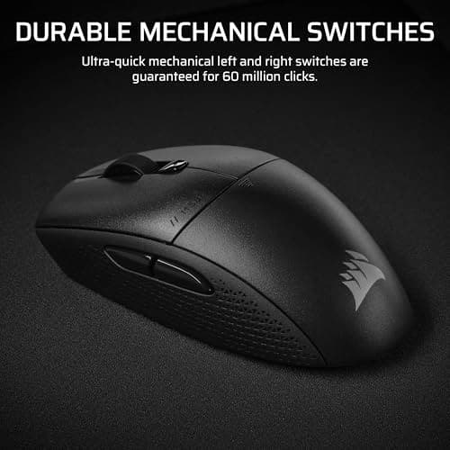 Corsair M55 Wireless Lightweight FPS Gaming Mouse – 2.4GHz & Bluetooth – 24,000 DPI – Long-Lasting Battery Life – Six Programmable Buttons – Textured Side Grips – Black