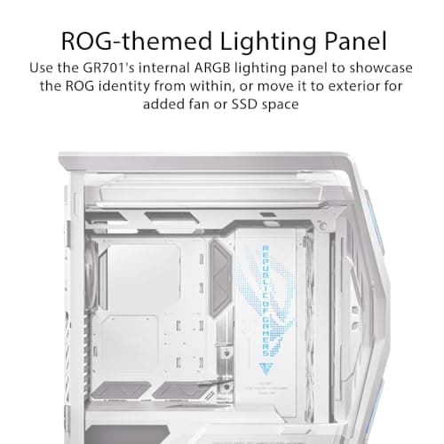 ASUS ROG Hyperion GR701 EATX Full-Tower Computer case with Semi-Open Structure, Tool-Free Side Panels, Supports up to 2 x 420mm radiators, Built-in Graphics Card Holder, 2X Front Panel Type-C