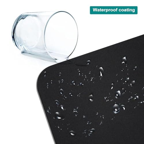 5 Pack Small Mouse Pad with Waterproof Surface, Basic Computer Mousepad for Desk, Compact Size 8.5 x 7 Inches, Non-Slip Rubber Base, Black