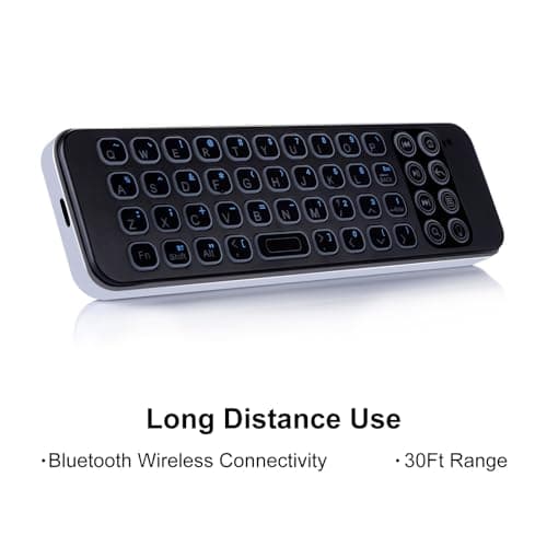 iPazzPort Mini Bluetooth Keyboard, Handheld QWERTY Keyboard, Backlit Wireless Portable Keypad, Rechargeable,for AMZ Fire TV Stick 4K Max, HTPC, IPTV with Fire TV Remote Cover(6.2in)