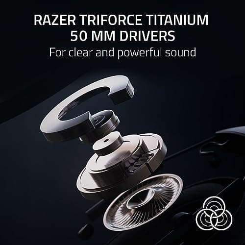Razer BlackShark V2 HyperSpeed Wireless Gaming Headset: 280g Lightweight - THX Spatial Audio - Bendable Mic - 50mm Drivers - 2.4GHz, Bluetooth or USB - 70 Hr Battery w/USB Type C Charging - Black