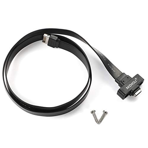 USB 3.1 Type C Front Panel Header Extension Cable 57 cm, Type E to Type C Gen 2 Speed up to 10 Gbps Internal Adapter, With Mount Screw (0.5m)