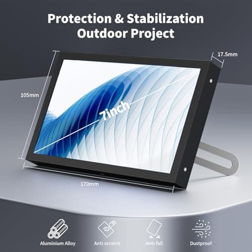 7 Inch Mini Monitor HDMI, Portable Vga Monitor with AV BNC 1024×600 LCD Screen with Built-in Speakers, 178° View Angle IPS, Multi-Function Mini Small Display for Raspberry Pi PC/TV/DVD/CVBS