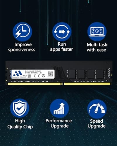RAM DDR4 16GB 3200MHZ, PC4-25600 CL22 288PIN Desktop Memory 1.2V Non-ECC Unbuffered Intel AMD Compatible DIMM Computer PC Memory(Only Support Desktop)