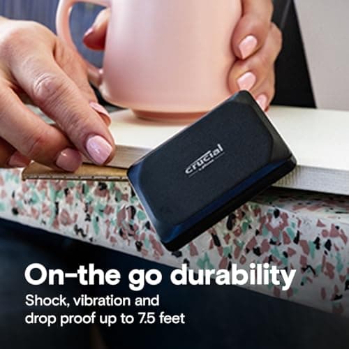 Crucial X9 2TB Portable SSD, Up to 1050MB/s, USB 3.2 USB-C, External Solid State Drive, Compatible with Windows, Mac, & Android, Reliable Storage for Games, Files, & Backups, Black - CT2000X9SSD902