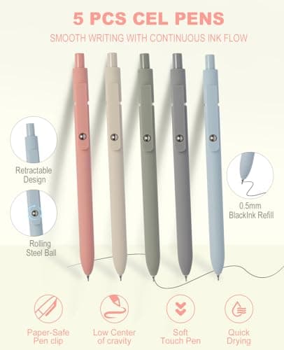 56 PCS Aesthetic School Supplies with Large Pencil Case, 5 Inspirational Ballpoint Pens, 12 Pastel Highlighters, 5 Black Ink Gel Pens, 6 Mechanical Pencils 0.5-0.7mm Student Essentials (Pink)
