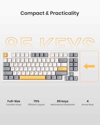 Wireless Mechanical Keyboard,Gasket Mounted with Creamy Sound,Bluetooth/2.4GHz/USB-C,Custom Hot Swappable,RGB Backlit,75% Compact Layout for Gaming/Typing/Win/Mac/PC (Retro Beige,Linear Switch)