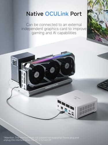 MINISFORUM UM880 Plus Mini PC AMD Ryzen 7 8845HS(8C/16T, up to 5.1GHz), 32GB DDR5 1TB PCIe4.0 SSD, HDMI+DP+USB4 Triple Outputs, OCuLink Port, 2.5G LAN, 5x USB Port, Radeon 780M Graphics Micro Computer