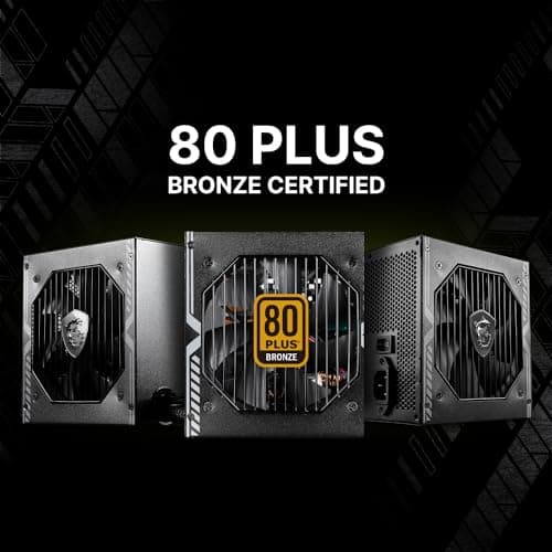 MSI MAG A750BN PCIE 5 Gaming Power Supply - PCIE 5.1 Ready - 80 Plus BronzeCertified 750w - Compact Size - ATX PSU