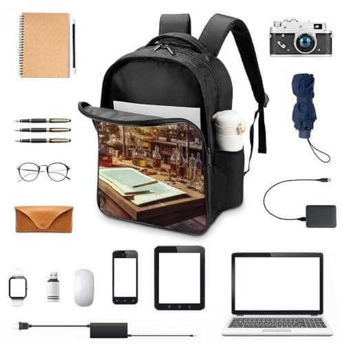 Backpack for Women Men Travel Laptop Backpack Lightweight Bookbag Chemistry Lab Daypack for Work Hiking