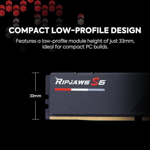 G.SKILL Ripjaws S5 Series (Intel XMP 3.0) DDR5 RAM 64GB (2x32GB) 5600MT/s CL30-36-36-89 1.25V Desktop Computer Memory UDIMM - Matte Black (F5-5600J3036D32GA2-RS5K)